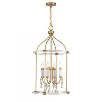 Mayfair 4-Light Pendant in Warm Brass and Chrome (128|7-7714-4-195)