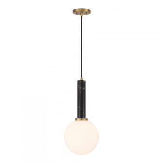 Callaway 1-Light Pendant in Black Marble with Warm Brass (128|7-2902-1-263)