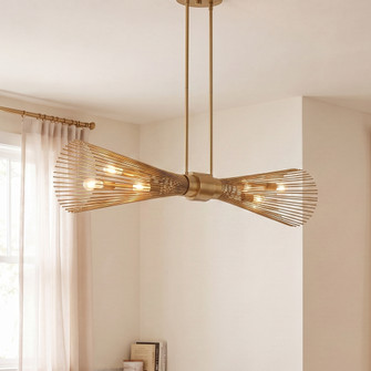 Longfellow 6-Light Linear Chandelier in Burnished Brass (128|1-9601-6-171)