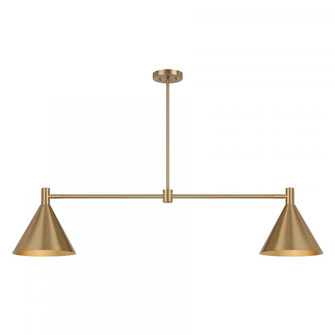 Pharos 2-Light Linear Chandelier in Noble Brass by Breegan Jane (128|1-8005-2-127)