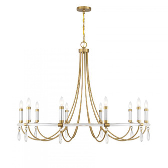 Mayfair 10-Light Chandelier in Warm Brass and Chrome (128|1-7712-10-195)