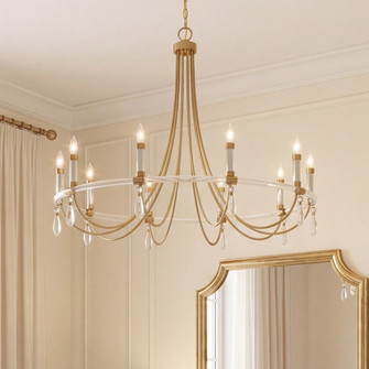 Mayfair 10-Light Chandelier in Warm Brass and Chrome (128|1-7712-10-195)