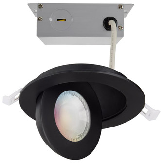 9 Watt; LED Gimbaled Downlight; 4 Inch; RGB & Tunable White; Round; Starfish IOT; Black Finish; 650 (27|S11294)