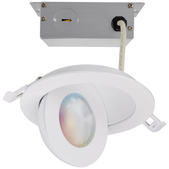 9 Watt; LED Gimbaled Downlight; 4 Inch; RGB & Tunable White; Round; Starfish IOT; White Finish; 650 (27|S11293)