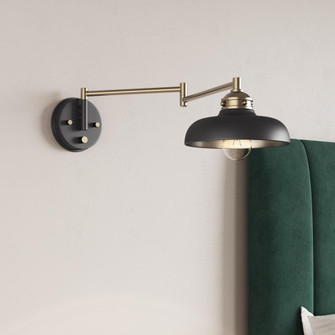 Ellison 1-Light Swing Arm Sconce Light Matte Black/Vintage Brass (670|15001-MB/VB)