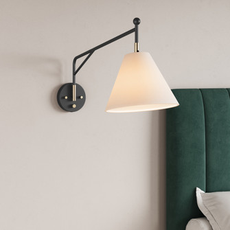 Elane 1-Light Swing Arm Sconce Light Matte Black/Vintage Brass (670|13001-MB/VB)