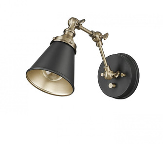 Edith 1-Light Swing Arm Sconce Light Matte Black/Vintage Brass (670|12001-MB/VB)