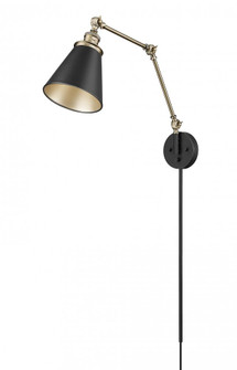 Evonne 1-Light Swing Arm Sconce Light Matte Black/Vintage Brass (670|10001-MB/VB)