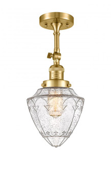 Bullet - 1 Light - 6 inch - Satin Gold - Adjustable Semi-Flush Mount (3442|201F-SG-G664-7)