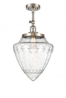 Beacon - 1 Light - 12 inch - Brushed Satin Nickel - Adjustable Semi-Flush Mount (3442|201F-SN-G664-12)