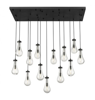 Owego - 13 Light - 54 inch - Matte Black - Multi Pendant (3442|154BK-451-1P-BK-G451-5CL-20)