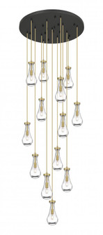 Owego - 13 Light - 32 inch - Brushed Brass - Multi Pendant (3442|132BK-451-1P-BB-G451-5CL-20)
