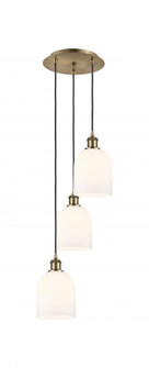 Bella - 3 Light - 12 inch - Antique Brass - Cord hung - Multi Pendant (3442|113B-3P-AB-G558-6GWH)