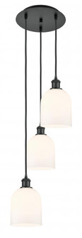 Bella - 3 Light - 12 inch - Matte Black - Cord hung - Multi Pendant (3442|113B-3P-BK-G558-6GWH)
