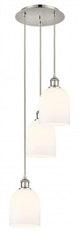 Bella - 3 Light - 12 inch - Polished Nickel - Cord hung - Multi Pendant (3442|113B-3P-PN-G558-6GWH)
