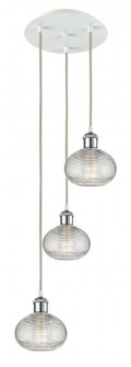 Ithaca - 3 Light - 13 inch - White Polished Chrome - Cord Hung - Multi Pendant (3442|113B-3P-WPC-G555-6CL)