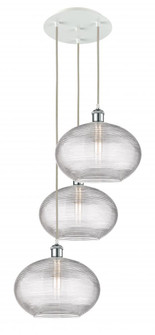Ithaca - 3 Light - 19 inch - White Polished Chrome - Cord Hung - Multi Pendant (3442|113B-3P-WPC-G555-12CL)