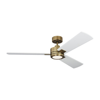 Harris Smart 56 LED Ceiling Fan in Hand Rubbed Antique Brass with Matte White Blades and Light Kit (6|3HASM56HABD)