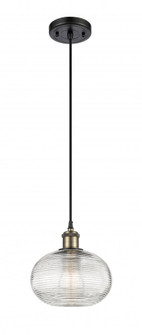 Ithaca - 1 Light - 8 inch - Black Antique Brass - Cord hung - Mini Pendant (3442|516-1P-BAB-G555-8CL)