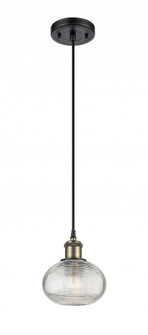 Ithaca - 1 Light - 6 inch - Black Antique Brass - Cord hung - Mini Pendant (3442|516-1P-BAB-G555-6CL)