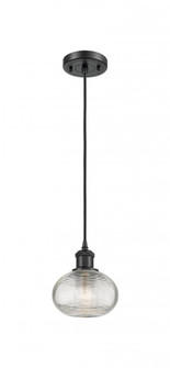 Ithaca - 1 Light - 6 inch - Matte Black - Cord hung - Mini Pendant (3442|516-1P-BK-G555-6CL)