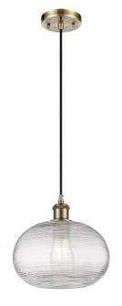 Ithaca - 1 Light - 10 inch - Antique Brass - Cord hung - Mini Pendant (3442|516-1P-AB-G555-10CL)