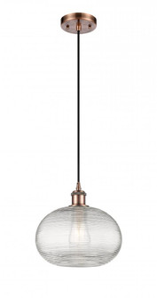 Ithaca - 1 Light - 10 inch - Antique Copper - Cord hung - Mini Pendant (3442|516-1P-AC-G555-10CL)