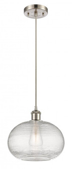 Ithaca - 1 Light - 10 inch - Brushed Satin Nickel - Cord hung - Mini Pendant (3442|516-1P-SN-G555-10CL)
