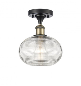 Ithaca - 1 Light - 8 inch - Black Antique Brass - Semi-Flush Mount (3442|516-1C-BAB-G555-8CL)