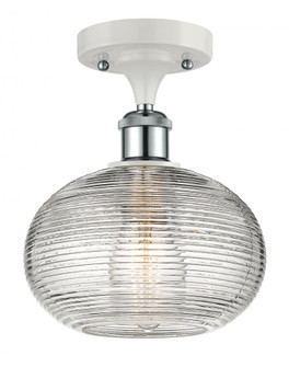 Ithaca - 1 Light - 8 inch - White Polished Chrome - Semi-Flush Mount (3442|516-1C-WPC-G555-8CL)