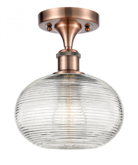 Ithaca - 1 Light - 8 inch - Antique Copper - Semi-Flush Mount (3442|516-1C-AC-G555-8CL)