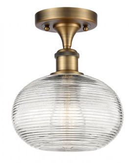 Ithaca - 1 Light - 8 inch - Brushed Brass - Semi-Flush Mount (3442|516-1C-BB-G555-8CL)