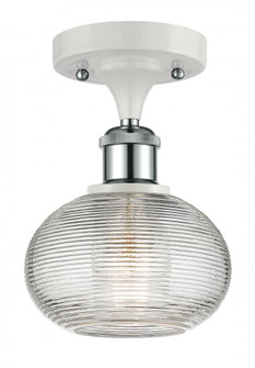 Ithaca - 1 Light - 6 inch - White Polished Chrome - Semi-Flush Mount (3442|516-1C-WPC-G555-6CL)