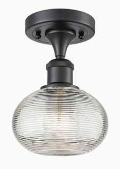 Ithaca - 1 Light - 6 inch - Matte Black - Semi-Flush Mount (3442|516-1C-BK-G555-6CL)