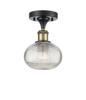 Ithaca - 1 Light - 6 inch - Black Antique Brass - Semi-Flush Mount (3442|516-1C-BAB-G555-6CL)