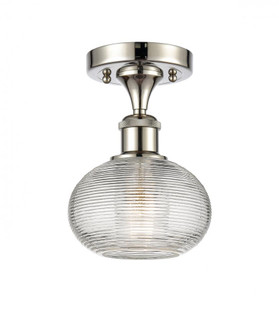 Ithaca - 1 Light - 6 inch - Polished Nickel - Semi-Flush Mount (3442|516-1C-PN-G555-6CL)