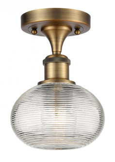 Ithaca - 1 Light - 6 inch - Brushed Brass - Semi-Flush Mount (3442|516-1C-BB-G555-6CL)