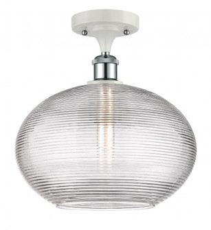 Ithaca - 1 Light - 12 inch - White Polished Chrome - Semi-Flush Mount (3442|516-1C-WPC-G555-12CL)