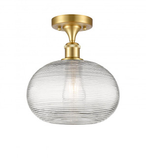 Ithaca - 1 Light - 10 inch - Satin Gold - Semi-Flush Mount (3442|516-1C-SG-G555-10CL)