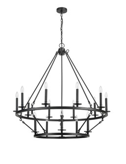 Florence 15-Light Chandelier Ceiling Light Matte Black (670|46715-MB)