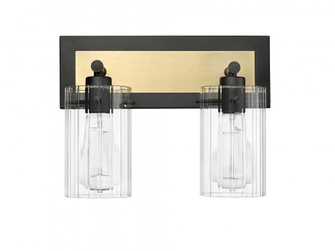 Gasol 2-Light Vanity Matte Black / Vintage Brass (670|25002-MB/VB)