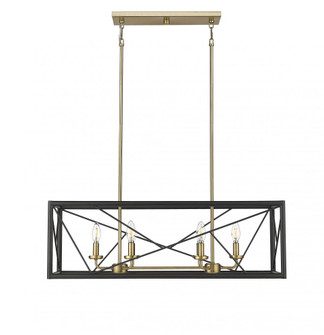 Surrey 6-Light Chandelier Ceiling Light Matte Black / Vintage Brass (670|13306-MB/VB)