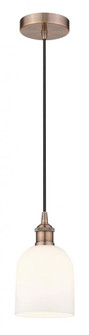 Bella - 1 Light - 6 inch - Antique Copper - Cord hung - Mini Pendant (3442|616-1P-AC-G558-6GWH)
