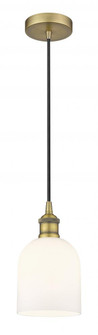 Bella - 1 Light - 6 inch - Brushed Brass - Cord hung - Mini Pendant (3442|616-1P-BB-G558-6GWH)