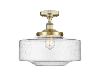 Bridgeton - 1 Light - 16 inch - Antique Brass - Semi-Flush Mount (3442|616-1F-AB-G694-16)