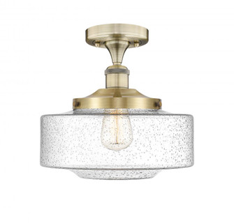 Bridgeton - 1 Light - 12 inch - Antique Brass - Semi-Flush Mount (3442|616-1F-AB-G694-12)