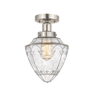 Bullet - 1 Light - 6 inch - Brushed Satin Nickel - Semi-Flush Mount (3442|616-1F-SN-G664-7)