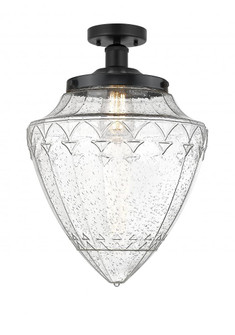 Bridgeton - 1 Light - 12 inch - Matte Black - Semi-Flush Mount (3442|616-1F-BK-G664-12)