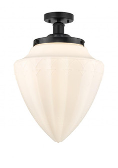 Bridgeton - 1 Light - 12 inch - Matte Black - Semi-Flush Mount (3442|616-1F-BK-G661-12)