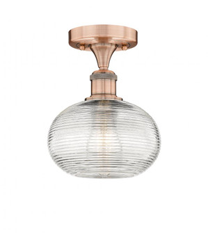 Ithaca - 1 Light - 8 inch - Antique Copper - Semi-Flush Mount (3442|616-1F-AC-G555-8CL)